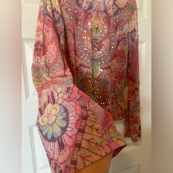 Insane Y2K 90s rave micromesh sequin top - Picture 6 of 6